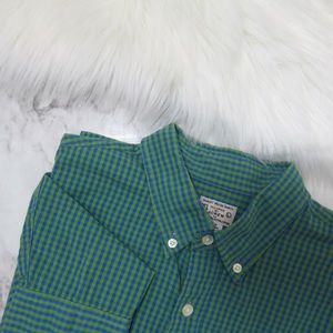 J. Crew men’s button down shirt size large green gingham